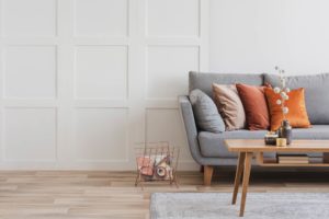 couch in home with pillows